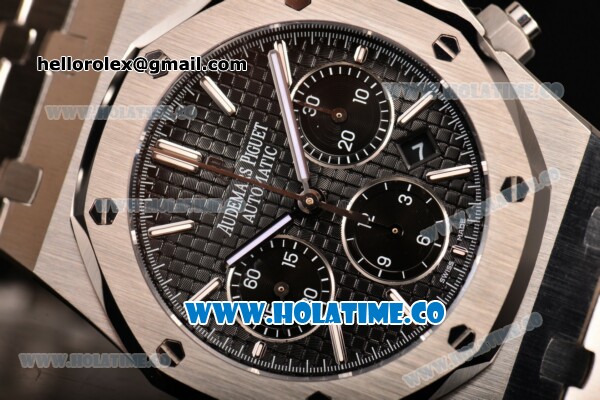 Audemars Piguet Royal Oak Chronograph 41mm Swiss Valjoux 7750 Automatic Full Steel with Black Dial and Stick Markers (EF) - Click Image to Close
